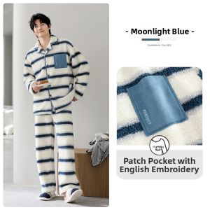 JIALEFEN | Warm Coral Fleece Men Pajamas