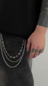 Ingemark | Ingemark Hip-Hop Inlay Acrylic Rhinestone Keychains Wallet Belt Chain Men Hipster Trousers Pant Jeans Metal Chain Street Jewelry