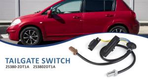 For Nissan Sentra Tiida C11 Latio Versa Black ABS Trunk Release Button Opener Lid Tailgate Switch fit OE 25380-2DT1A 253802DT1A
