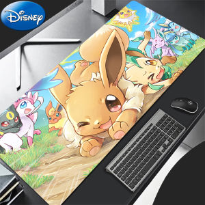 Bandai | 90x40cm Mouse Pad Large P-Pokemon Eevee Office Computer Desk Mat Table Keyboard Pad Laptop Carpet Accessories Gaming PC Mousepad