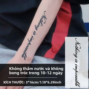 1 Miếng Dán Hình Xăm Tạm Thời Chữ Nghệ Thuật Chống Thấm Nước Lâu Dài Trong 1-2 Tuần Thích Hợp Cho Cánh Tay Chân Sau