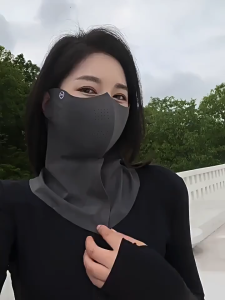 Chống Nắng Ice Silk UPF50 + Khăn Cổ Chống Tia UV Thời Trang Thoáng Khí Chống Bụi Che Nắng Mặt Đi Xe Đạp