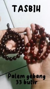 [Bayar di Tempat] Tasbih Biji Palem Gebang 33 Butir Dimensi 15mm