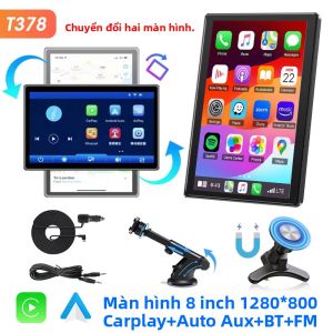 Màn Hình Ô Tô Di Động 8 Inch Đa Năng Với CarPlay Không Dây Android Auto WiFi Kết Nối Gương Camera Lùi AUX Âm Thanh Nổi Xoay Được Cho Tất Cả Các Loại Xe