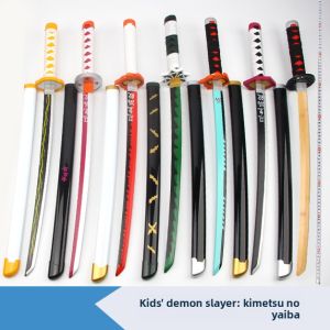 Short Childrens Demon Slayer Koyama Masayuki Iwai Fugou Fire God Shinra Koto Wooden Sword Cosplay Prop Anime Costume Accessory