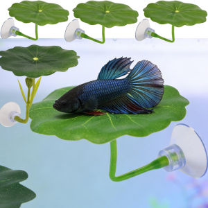 Suction Cup Non-Toxic Safe Resting Leaf for Goldfish Betta Artificial Lotus Leaf Betta Rest Spot Fish Tank Aquarium Decoration