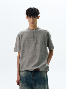 A PUEE | Áo Thun Knit Cúc Đóng Phong Cách Mỹ Cổ Điển