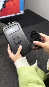 Anti-Theft Waterproof Motorcycle Phone Holder Bike Phone Mount Handlebar Stem Mobile Holder 360° Rotation for 5.5-6.9inch