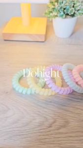 พร้อมส่ง⚡ มีเก็บเงินปลายทาง💸 ยางรัดผมแบบเกลียว สไตล์เกาหลีมี 5 สีให้เลือก  (ราคาต่อ 1 เส้น) : Do hight