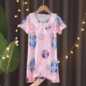 Princess Elsa Childrens Sleepwear Set Long Sleeve Spring Autumn Home Clothes Thin Long Sleeve Ice Queen Cartoon Pajamas