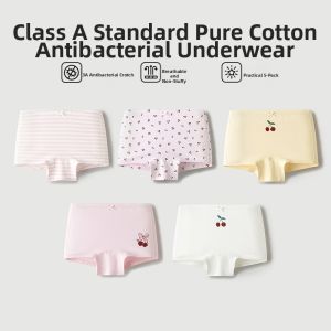 MINI BALA | Antibacterial No-Pinch Buttocks Cotton Underwear 5 Packs