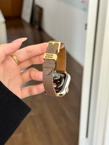 Fine Leather Strap with Metal Buckle for Apple Watch 11th Generation S9iwatch 87se Litchi Pattern Luxury Smartwatch Band