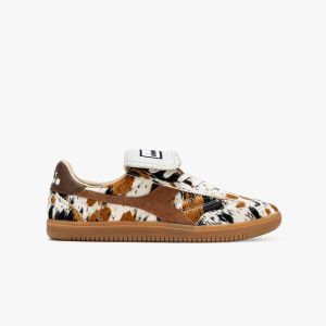 Spring Calf Print Flap Vintage Cowhair Sneakers