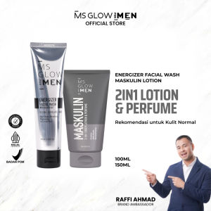 MS Glow For Men - Energizer Facial Wash - 100 ml + Maskulin - 150 ml