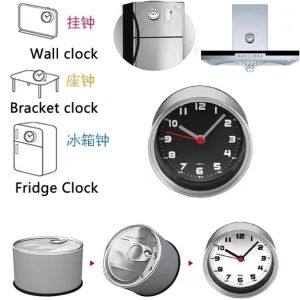 Creative Magnetic Suction Refridgerator Magnets Decorative Clock Kitchen Mute Clock Range Hood Magnet Clock Simple Desktop Clock