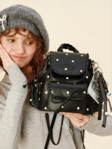 VANWALK | Retro Winter Small Backpack With Bowknot For Commuting