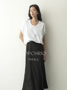 POPCHRIO | Áo Thun Tay Ngắn Oversized Cổ U Phong Cách Thường Ngày cho Phụ Nữ