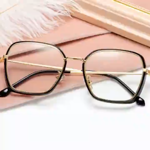 M-ARPT011 Kacamata lensa photocromic anti radiasi wanita kacamata bingkai Kotak Titanium Anti UV 2 In 1 fotocromic