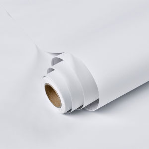 Matte White Waterproof Wallpaper Self-Adhesive Thickening Furniture Decoration All-Inclusive Sticker Renovation Wall Moisture-Proof Brightening Wallpaper