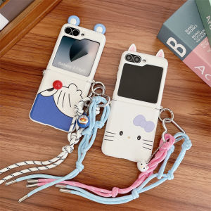 Red Nose Kitty Cat Flip Cover for ZFlip6 Phone Case Full Protection Hinge Compatible with ZFlip5 ZFlip4 Flip3 Creative Cartoon Womens Style