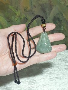 Natural untreated Burma Jade (Type A Jadeite) Bamboo pendant (with certificate) [Natural Crystal] 翡翠淡绿节节高翠竹吊坠(带证书)