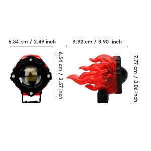 KEVANLY | 1PCS Motorcycle LED Light Bulbs Fiery Shaped External Spotlights Super Bright White Yellow Flash High Low Beam DRL Driving Lamp