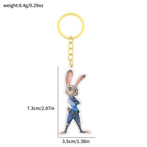 1pc/5pcs Disney Zootopia 2 Fashion Acrylic Keychain Versatile Cute Key Holder Innovative Design Animal City Themed Keyring