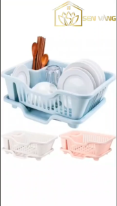 Bộ khay rổ úp chén bát nhựa VIỆT NHẬT / GIA LONG - Ngăn đựng dĩa đũa muỗng - 3535+9058