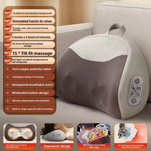 Electric Cervical Massage Bed Pillow Shiatsu Neck Shoulder Relaxation 3D Deep Tissue Kneading Waist Legs Ideal For Home Office
