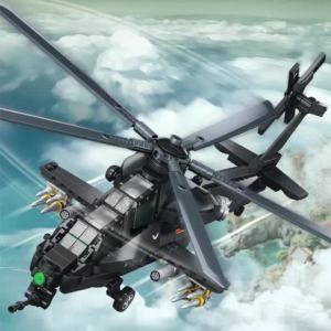 Sluban 419PCS Military Gunship Helicopter Low Altitude Hegemon Model Building Blocks Educational Toys for Children