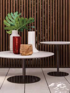 Outdoor Waterproof Stainless Steel Marble Round Table Chairs