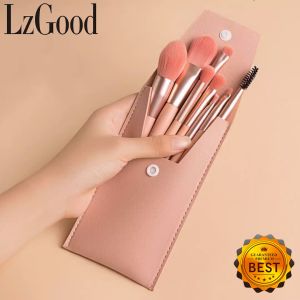 ชุดแปรงแต่งหน้าแปรงแต่งหน้าแปรงแต่งหน้าพกพาได้ขนมาการอง8ชิ้น