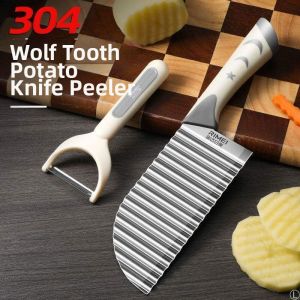 RIMEI | Wavy Potato Slicer Kitchen Knife