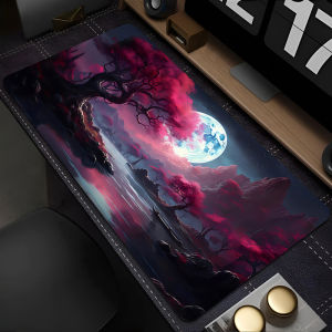 Bandai | Mouse Pad 90x40cm Red and black art landscapes Gamer Large Computer Notebook XXL Rubber Mousepad Carpet Gaming Keyboard Desk Mat