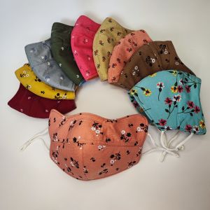 Khẩu trang chống nắng chống tia UV 3 lớp có kẽm mũi dây điều chỉnh họa tiết in bông hoa nhiều màu