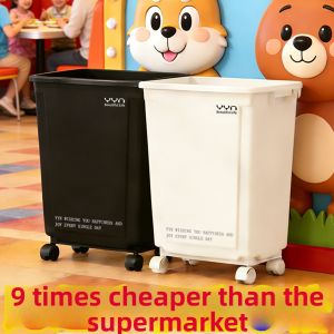 Commercial and Home Use Large Square Rolling Kitchen Trash Can
