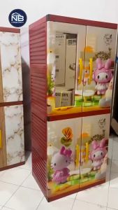 lemari pakaian plastik MY TOP ivory IML karakter dan minimalis 4 Susun