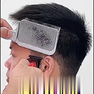 Hislaves 3Pcs/Set Hair Cutting Comb with Silicone Neckline Shaving Template Barber Fade Comb Professional Men Haircut Hairdressing Styling Blending Comb