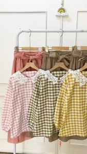 Aruna set kids (Kemeja + Pants) baju setelan anak remaja tanggung usia 11 - 14 tahun\nWelthy set kids (Kemeja + Rok) baju setelan anak remaja tanggung usia 11 - 14 tahun\nElisya set kids (Kemeja + Pants) baju setelan anak remaja tanggung usia 11 - 14 tahun