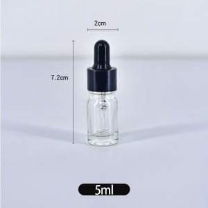 Transparent Glass Dropper Bottles Cosmetic Essence Liquid Sample Bottles Glue Head Pipe Small Empty Bottles for Cosmetic Packaging