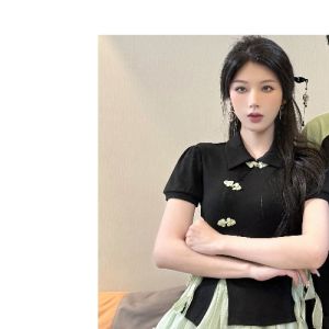 Bộ Đồ Hai Mảnh Áo Thun Ngắn Tay Mùa Hè Phù Hợp Với Cặp Đôi Phong Cách Trung Hoa Mới Dành Cho Nam Và Nữ Phong Cách Pháp Váy Và Áo Thời Trang Ins