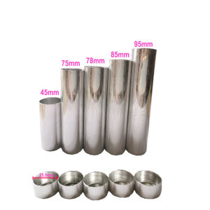 50 PCS Dental Lab Aluminum Empty Cartridges with Cover for Flexible Acrylic Denture 25.5mm Diameter

