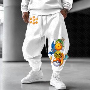 Bandai | DRAGON BALL Goku White Hoodie and Pants Set Multi Anime Character Print Streetwear Tracksuit with Dragon Ball Design Men Women