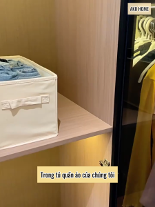 Hộp đựng quần áo đồ lót kiểu khe hẹp và dài 0 ngăn/10 ô ngăn vải Cotton và lanh Thiên Sơn cao cấp có thể giặt D7