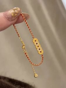 Vòng tay dây đỏ đồng xu năm hoàng đế cho phụ nữ thiết kế r tinh tế trang sức cao cấp thời trang tinh tế