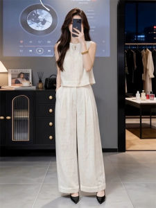 NUMEN BUTTON | Slim Fit High Waist No Sleeve Youthful Lazy Style Female Set