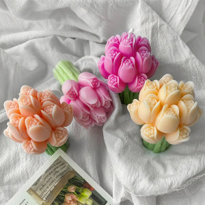 3D Tulip Bouquet Candle Silicone Mold Soap Resinous Molds DIY Birthday Gift Mothers Day Candle Craft Mold