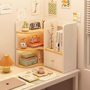 ZHUOHE | Corner Desktop Bookshelf Multilayer Storage Cabinet