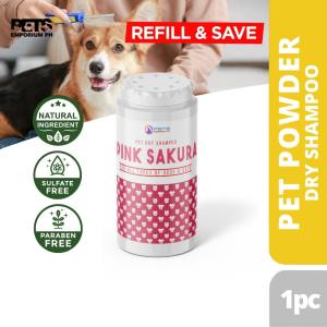 Pets Emporium Powder Pink Sakura for Dogs and Cats Sulfate and Paraben Free pH Balanced - Eco - Pet Powder - Dog Powder - Cat Powder Shieldgard Kuto Anti Garapata Fleas Ticks Cooling Dog and Cat Madre de Cacao Deodorize Papi Bearing Refillable