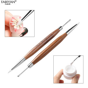 Nail Art Sculpting Pen Double Head Silicone Flower Carving Pen Adjustable Glue Stick Embossing Pen Pick Up Glue Manicure Tools